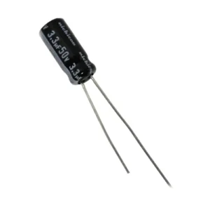 3.3µF 50V Electrolytic Capacitor – Radial Polarized Capacitor for Power Supply & DIY Electronics