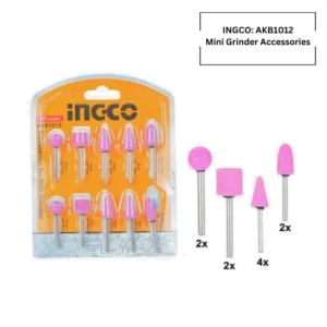 INGCO AKB1012 10-Piece Mini Grinder Accessory Kit – Mounted Stones for Precision Grinding